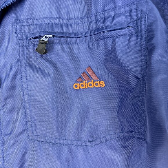 Vintage Adidas Men’s Coat Quilted Navy Blue Size Large 90s Embroidered Logo - Picture 2 of 12